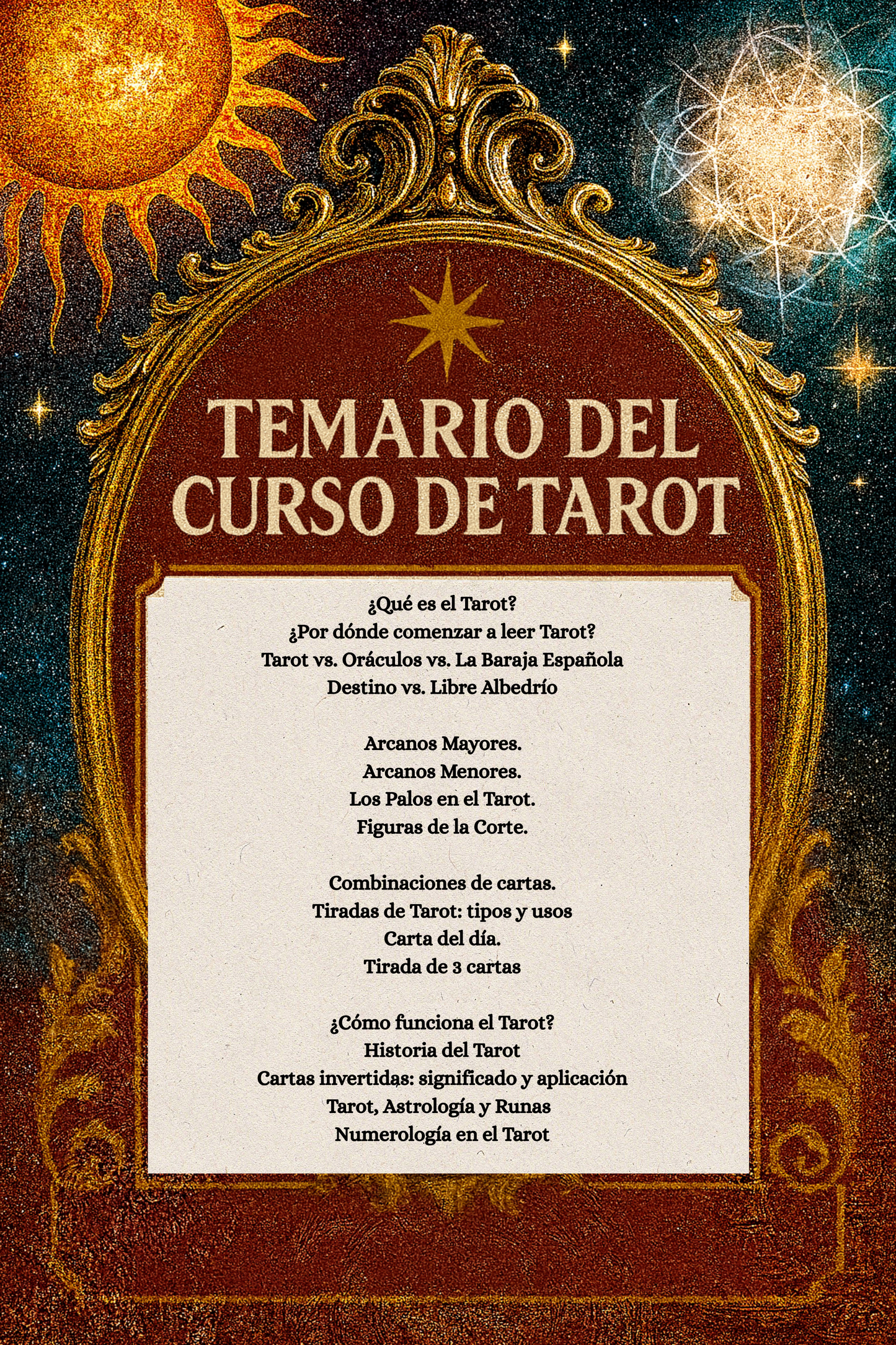 Curso Completo de Tarot (Clases en Vivo + Recursos, Ejercicios y Grabaciones) COMIENZA EN OCTUBRE 2025