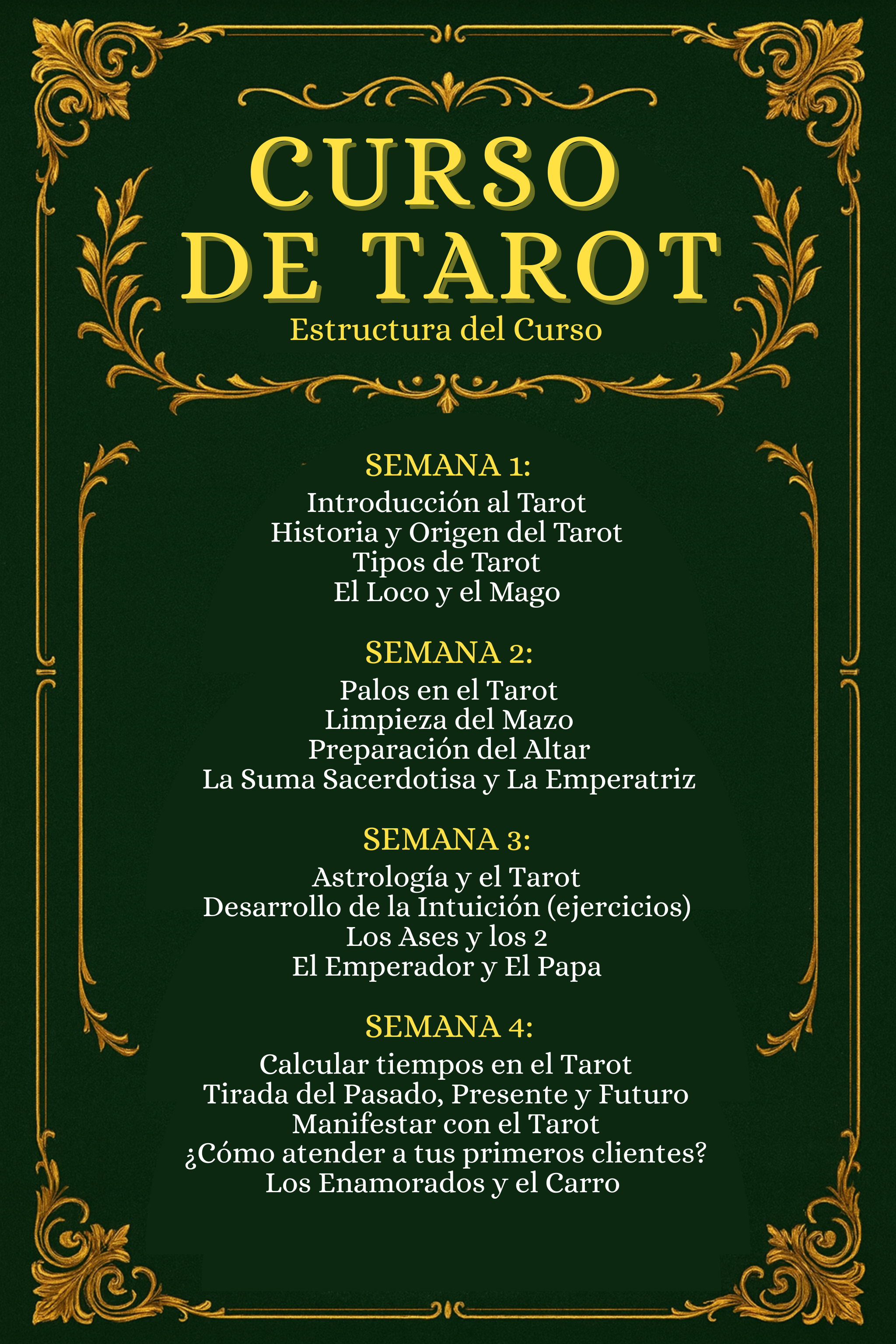 Curso Completo de Tarot (Clases Completas Grabadas + Recursos, Ejercicios y Grabaciones)