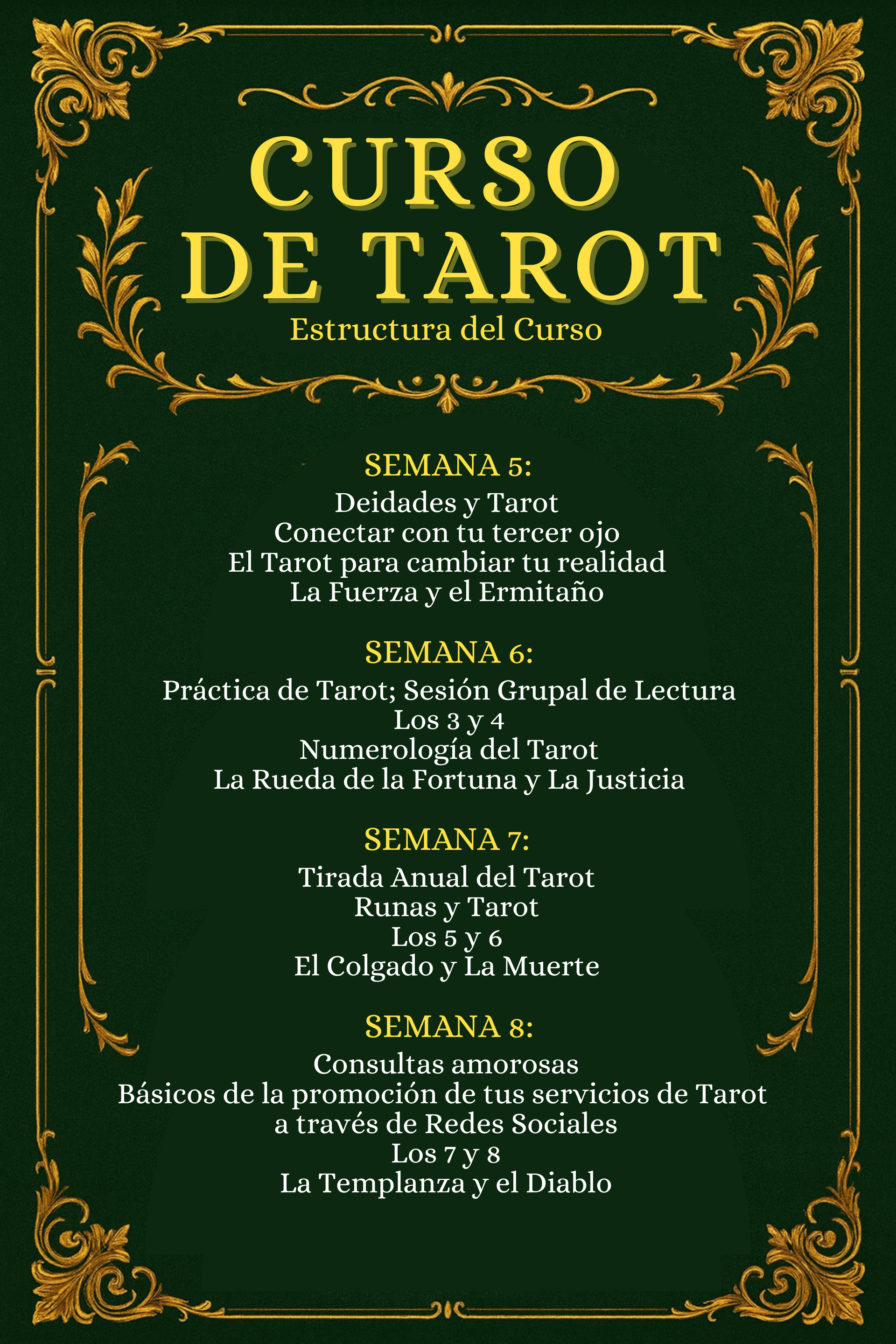 Curso Completo de Tarot (Clases Completas Grabadas + Recursos, Ejercicios y Grabaciones)