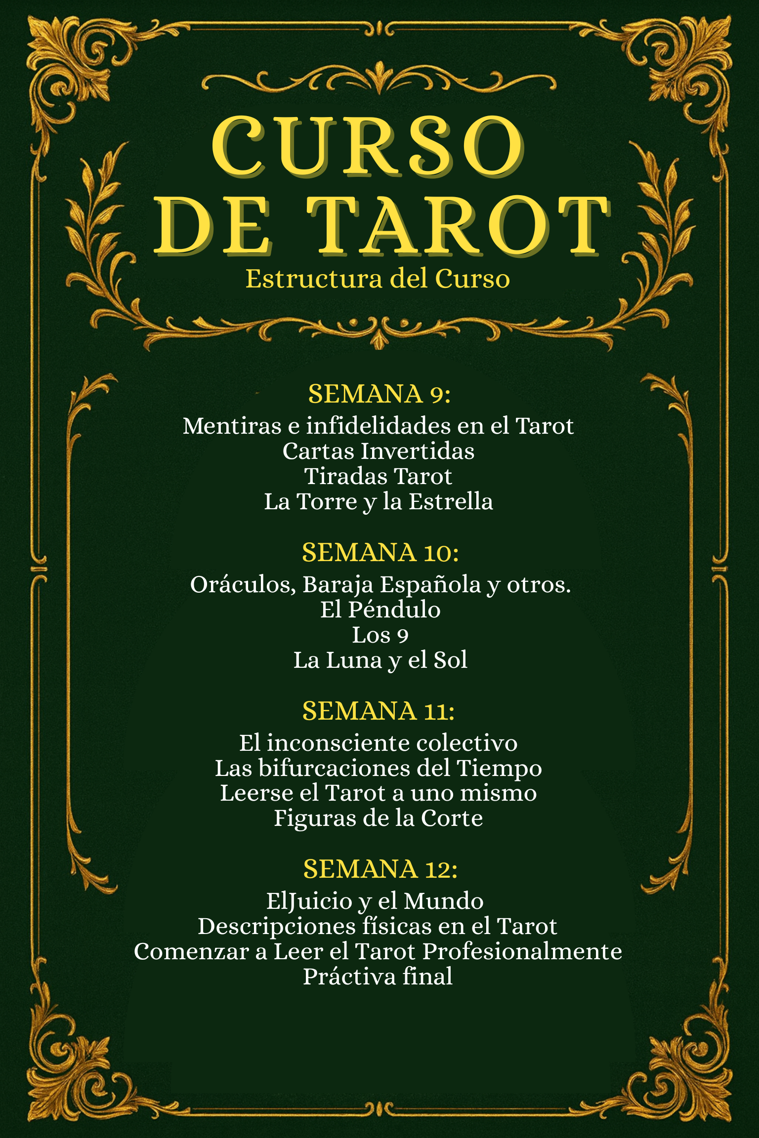 Curso Completo de Tarot (Clases Completas Grabadas + Recursos, Ejercicios y Grabaciones)