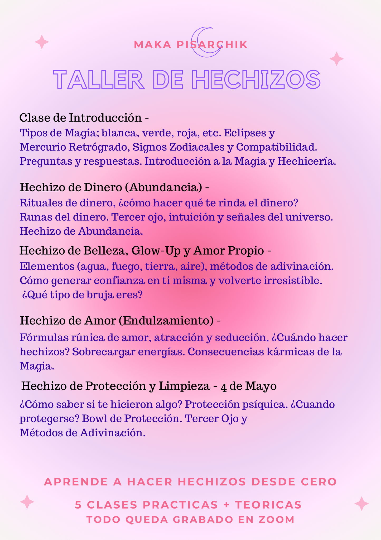 TALLER de Hechizos 💖🪄 - Hechizos de Amor, Belleza, Dinero y Protección